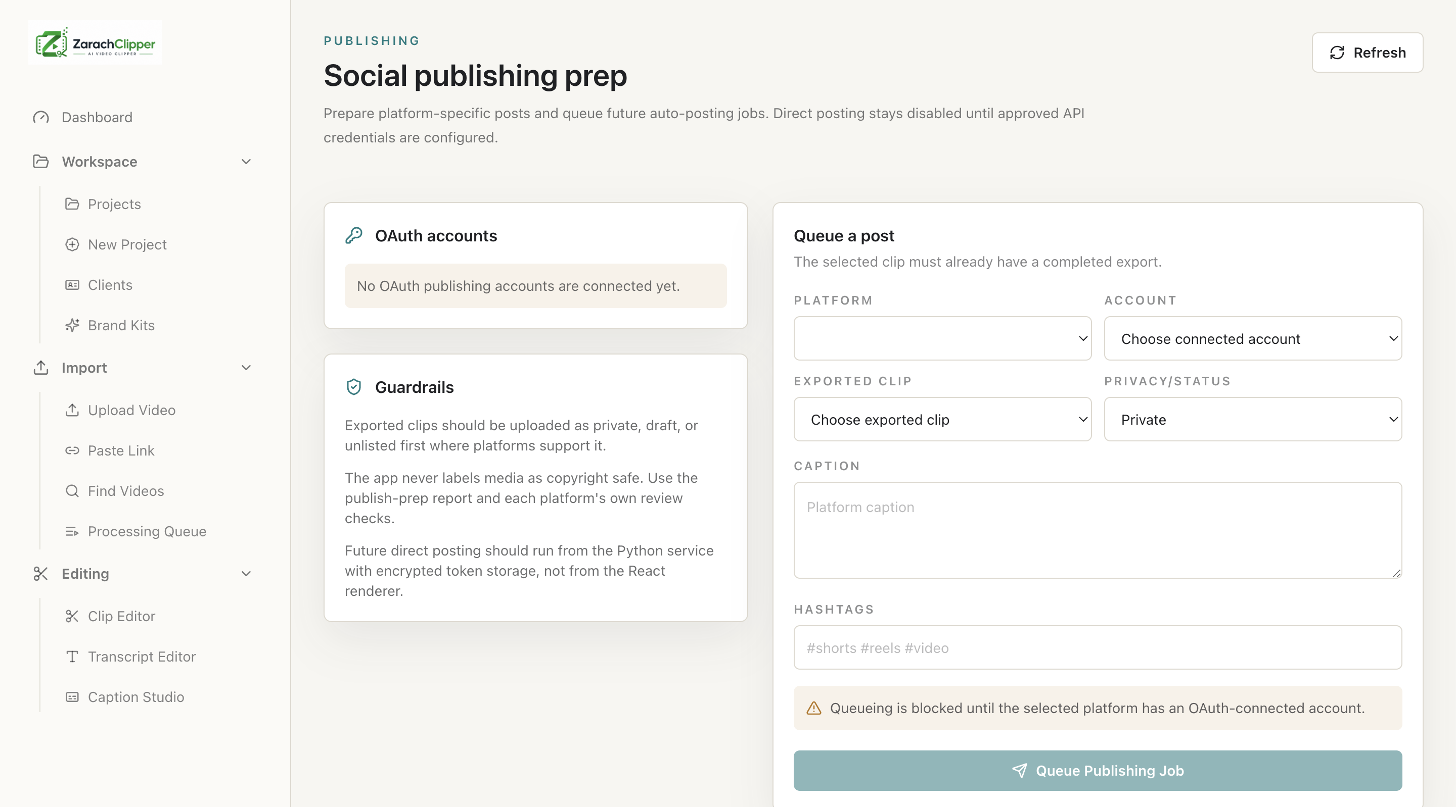 Publishing preparation